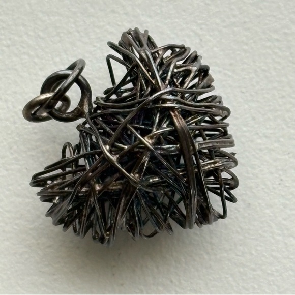 Vintage sterling silver wire heart star charm pendant - Picture 3 of 7